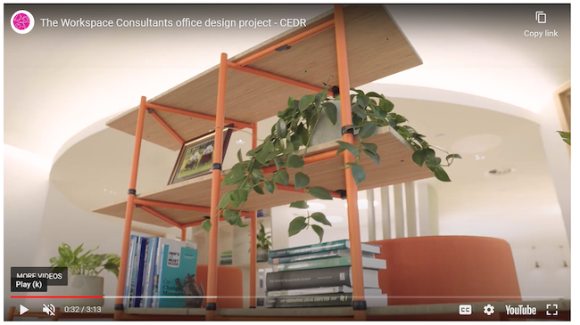 The bamboo shelving in situ